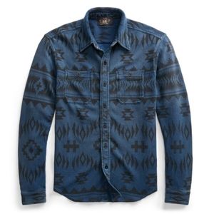 Ralph Lauren Farrell Workshirt - Blue & Black Western Twill Plaid. RRL.